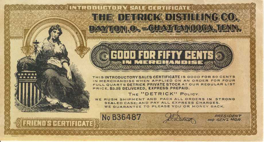Detrick Distilling Co 4 Qts $0.50 off